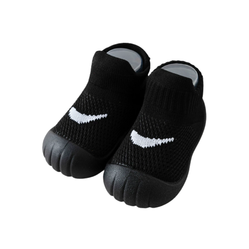 black colored shoe sock on a white background