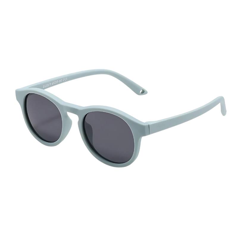 blue colored kids sun glasses on a white background