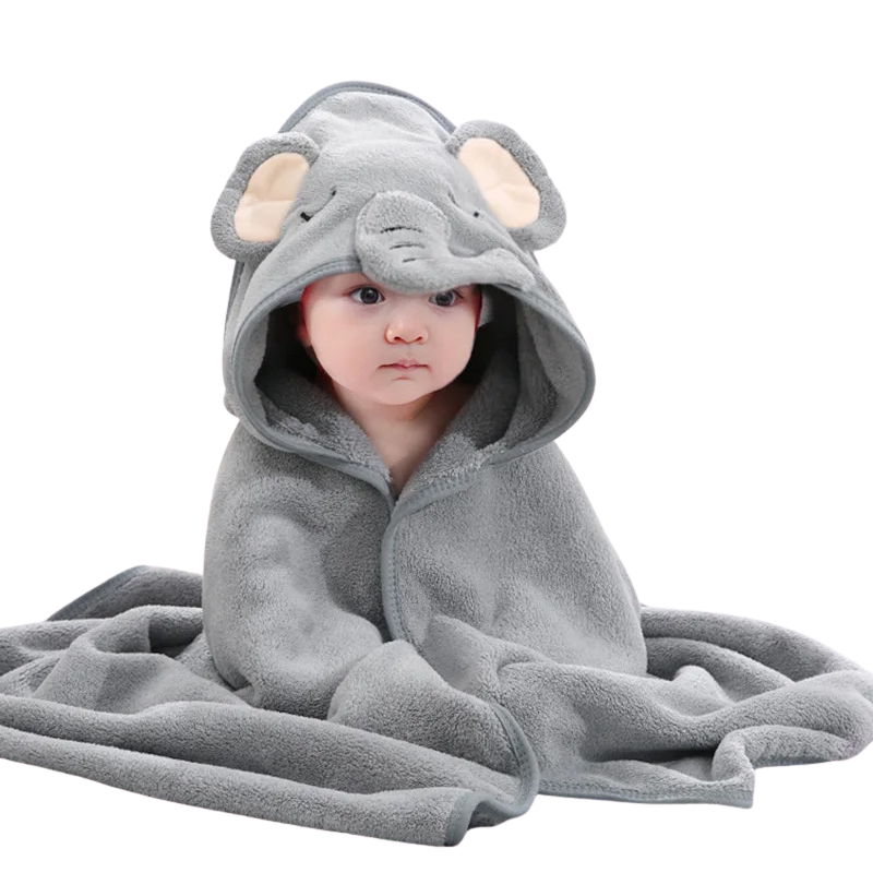 gray baby wrap, wrapped on a baby on a white background