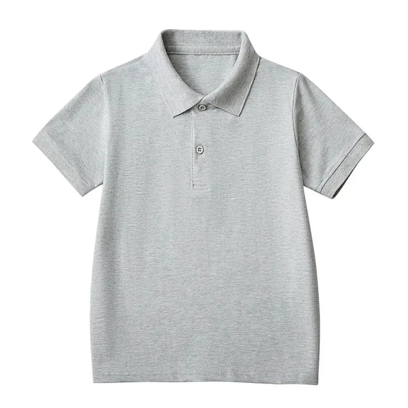 Gray polo shirt on a white background
