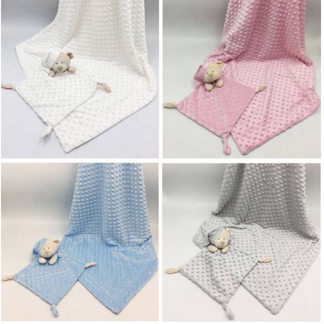 Ultra-Soft Double-Sided Baby Blanket and Teddy Set for Gentle Comfort