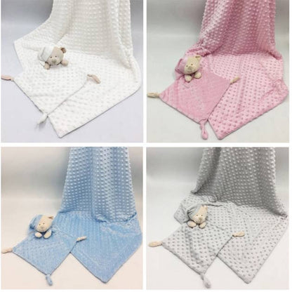 Ultra-Soft Double-Sided Baby Blanket and Teddy Set for Gentle Comfort