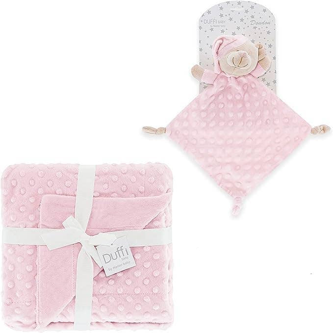 Ultra-Soft Double-Sided Baby Blanket and Teddy Set for Gentle Comfort