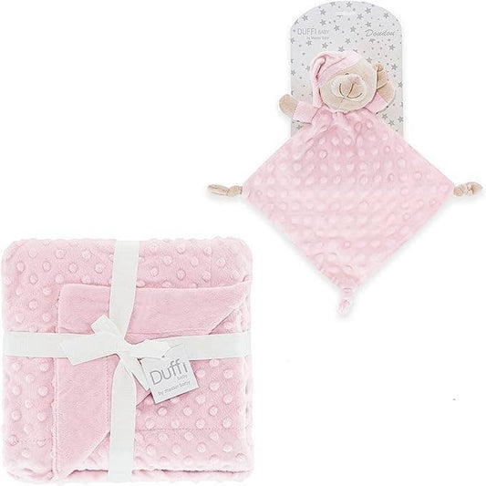 Ultra-Soft Double-Sided Baby Blanket and Teddy Set for Gentle Comfort