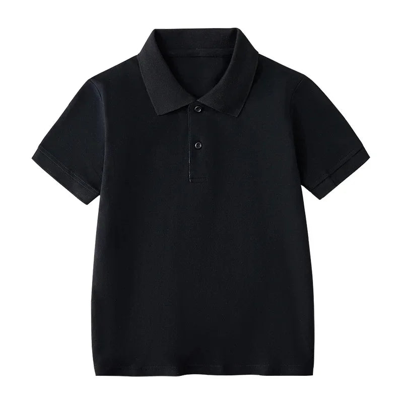Black polo shirt on a white background