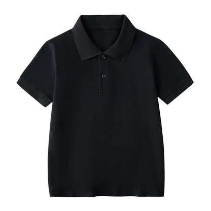 Black polo shirt on a white background