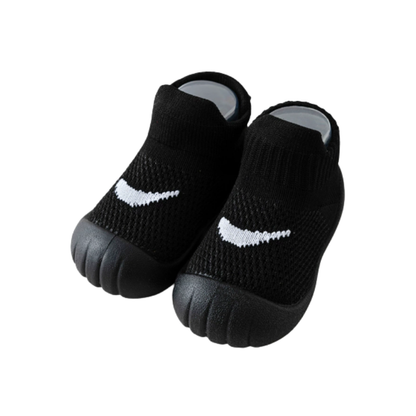 black colored shoe sock on a white background