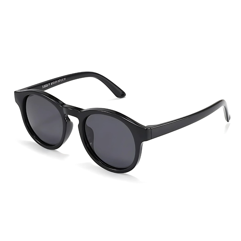 black colored kids sun glasses on a white background