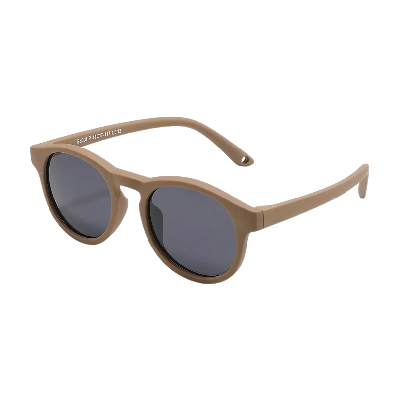 coffee colored kids sun glasses on a white background