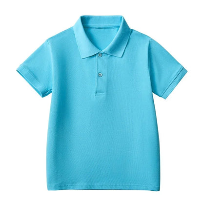 Blue polo shirt on a white background
