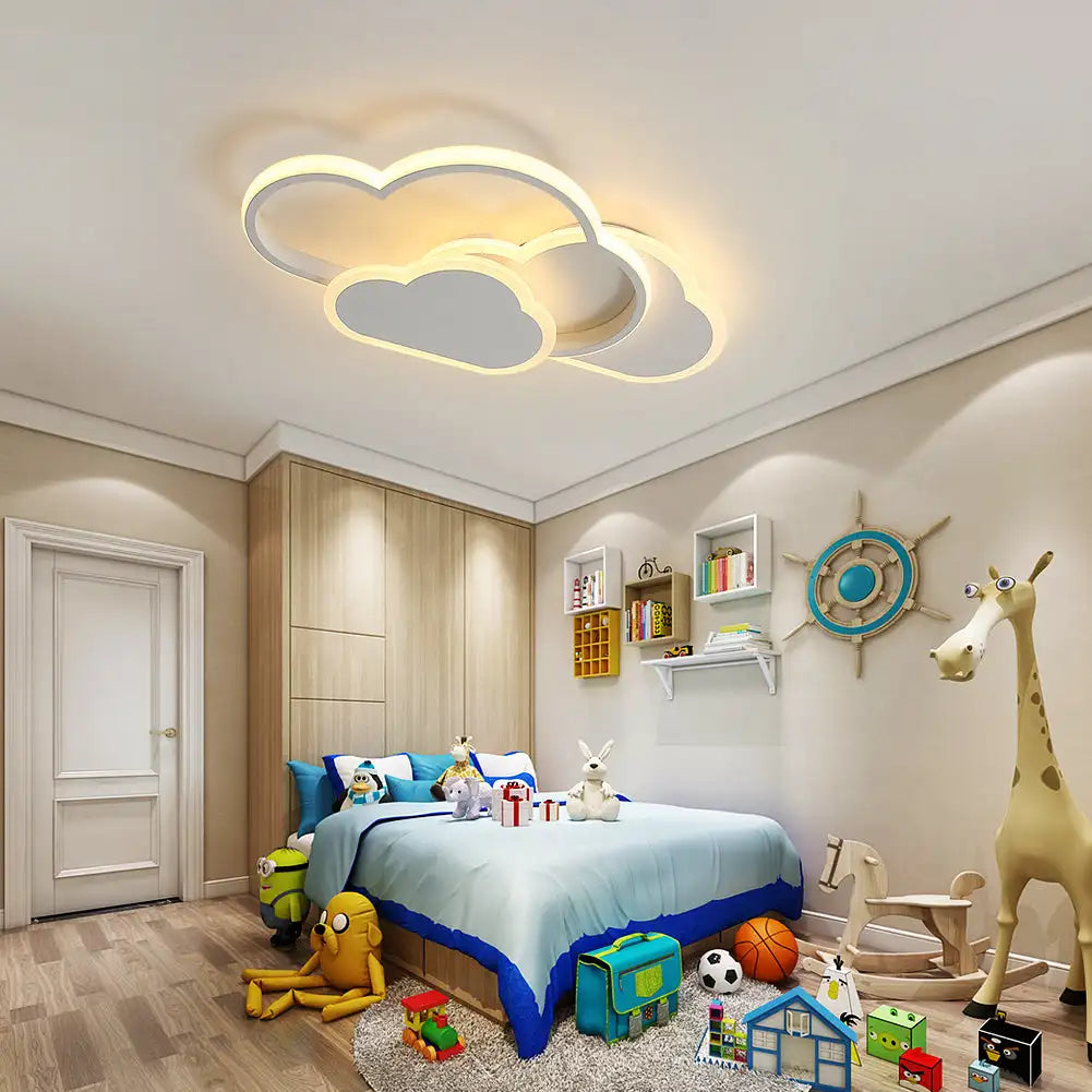 Children's bedroom with MoodCloud, cloud-shaped ceiling light fixture