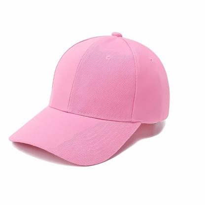 Pink baseball cap on a white background