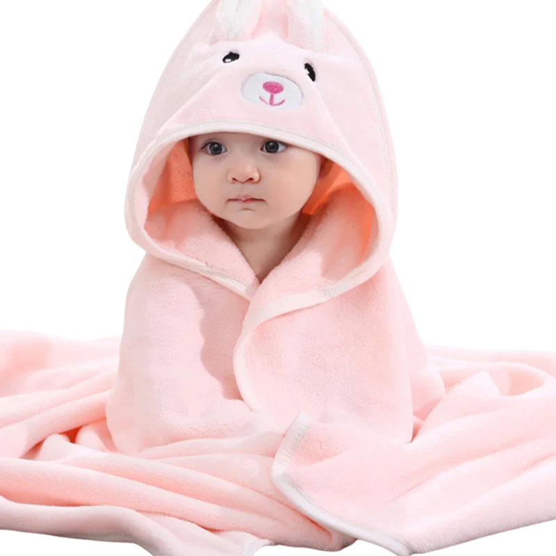pink baby wrap, wrapped on a baby on a white background