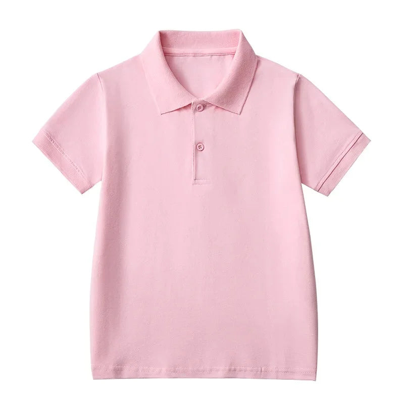 Pink polo shirt on a white background