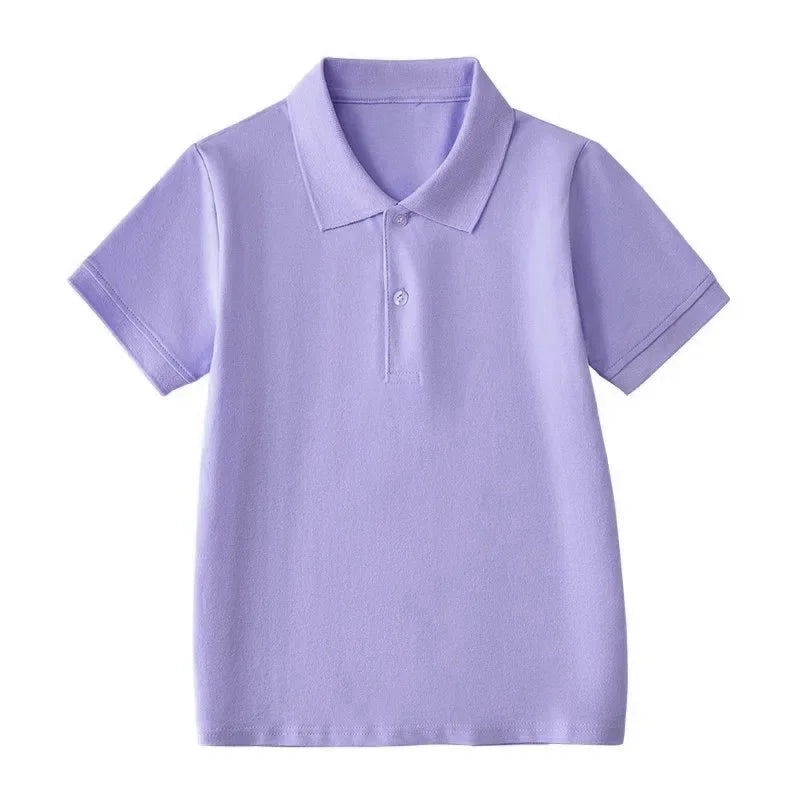 Purple polo shirt on a white background