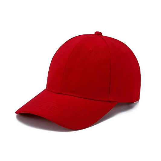 Red baseball cap on a white background