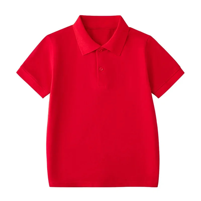 Red polo shirt on a white background