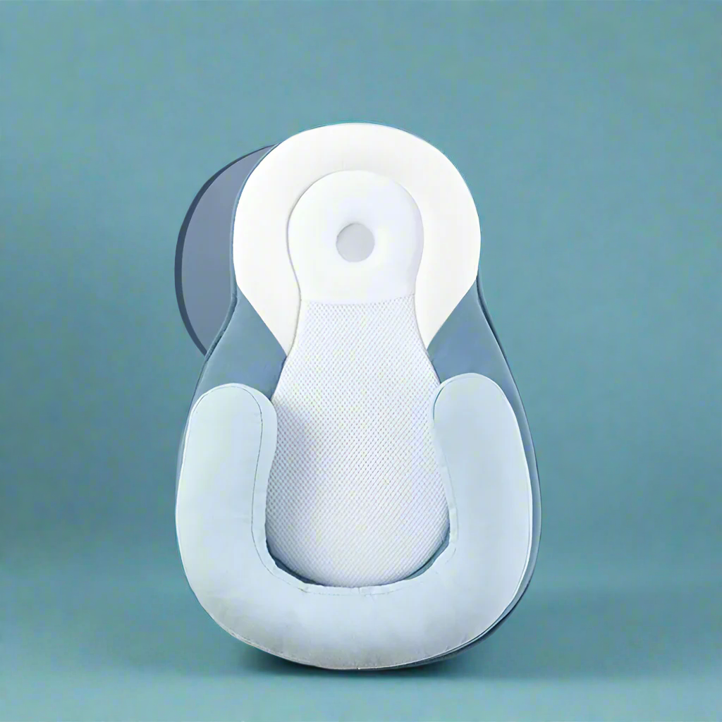 Blue-colored product with a cloud graphic on a blue background