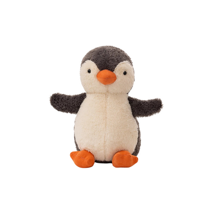 Snuggz Plush toy penguin with orange beak and feet on a white background