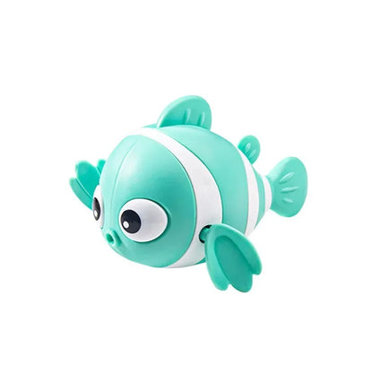 Toy fish with a white stripe on a white background