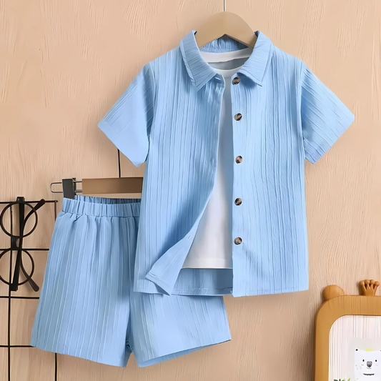 blue shorts and shirt set for boys