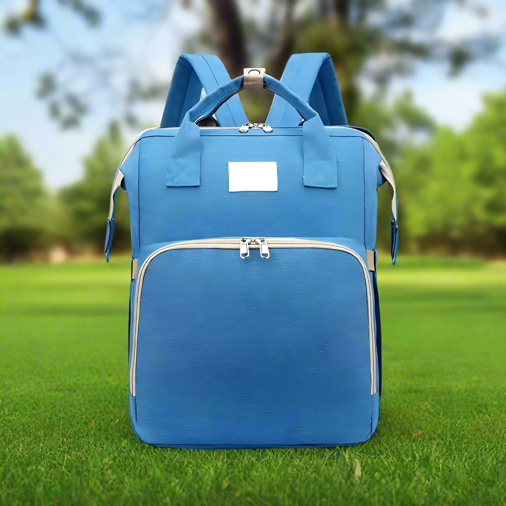 Trekaroo in vibrant light blue, highlighting its clean design.