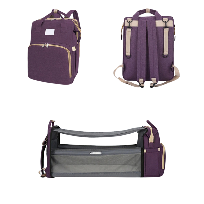 Trekaroo shown folded and measured with scale for size and portability, highlighting its compact travel-friendly design.