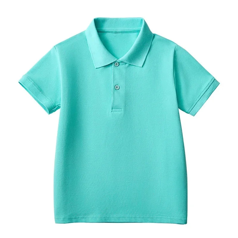 Turquoise polo shirt on a white background