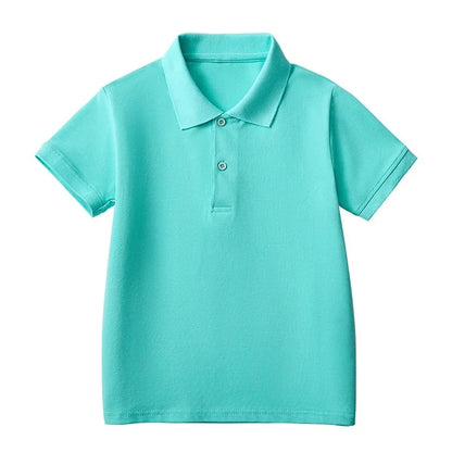 Turquoise polo shirt on a white background