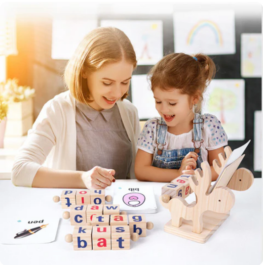 WordSmith Spelling Game - Mother & child on a blurred background
